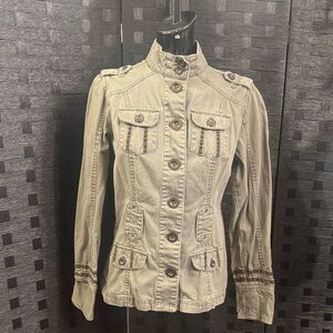 Military Style Trend Jacket 2026 Sz S Deep Green